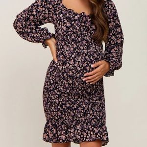 Floral print maternity dress